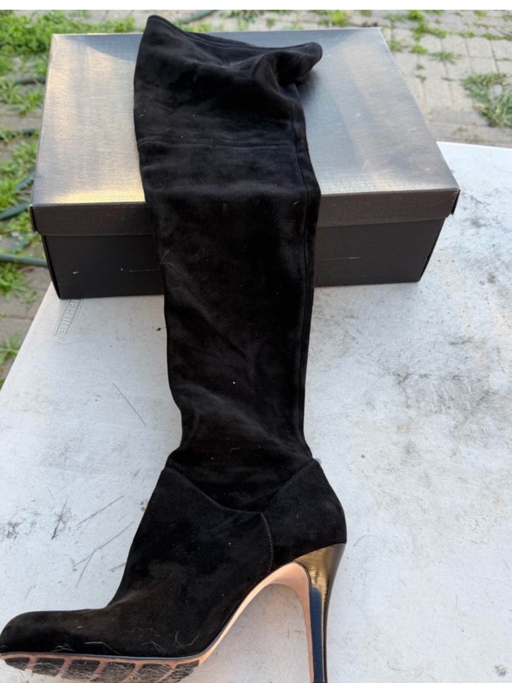 Cole Haan Black Suede Talia OTK boots